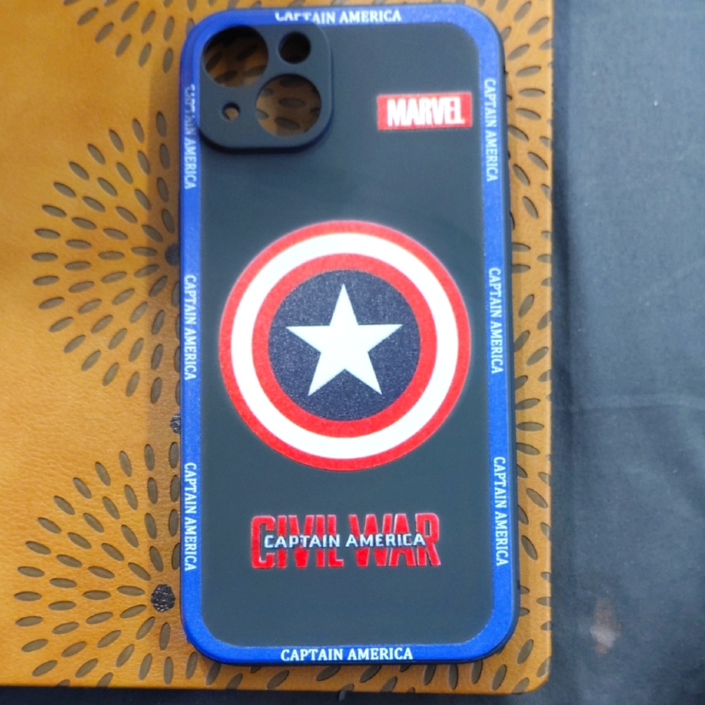 Marvel Captain America Phone Case iPhone 15plus - Black and Blue